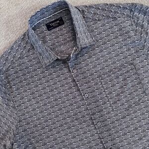 Visitor Premium 4 Way Stretch Men's Short Sleeve Shirt Geometric Fish Coastal XL